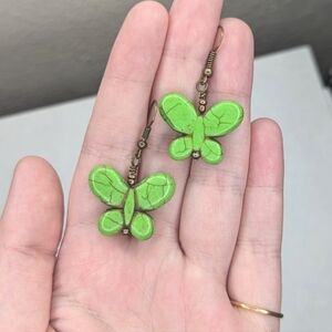 Green Butterfly Earrings